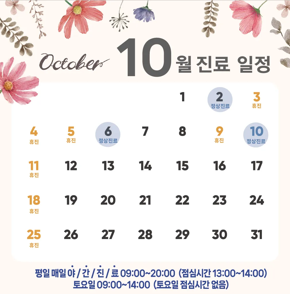 10월 진료일정